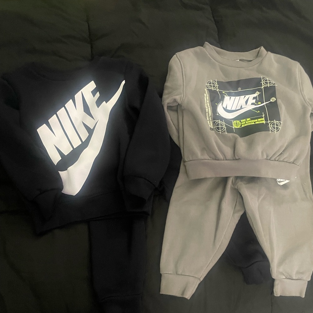 Nike Kids Black and Gray Jogger Set Bundle